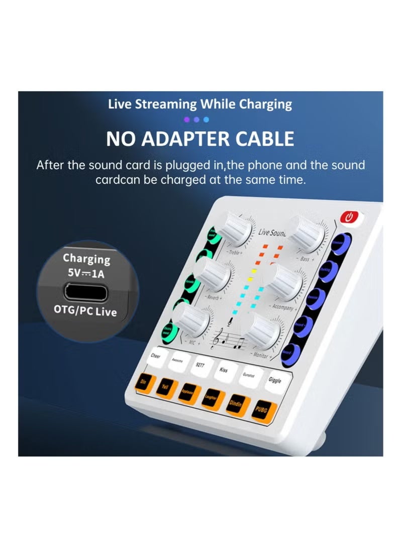 Alyashmac Live Sound Card, Mini Audio Mixer Board for PC Computer Phone, Voice Changer Sound Card Fit for PS4, Xbox, Switch, DJ Mixer, Podcast for Music Recording Karaoke Singing Broadcast, Recording Card - Image 4