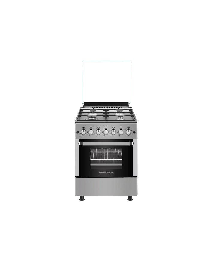 جنرال جولدن موقد غاز 4 شعلات، 57x57cm، حامل عريض شديد التحمل، احتراق تلقائي، أمان تام، شواية دجاج، مؤقت، فرن تسخين لأعلى ولأسفل، سطح سهل التنظيف - Image 3