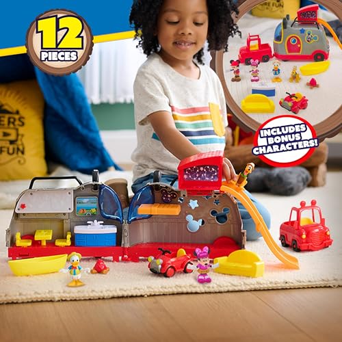 MICKEY MOUSE Disney Junior Mickey Mouse Happy Camper Lights and Sounds Playset 12Pieces Bonus Pieces Included Amazon Exclusive Toy for Fans Boys Kids Ages 3 and Up - Image 3