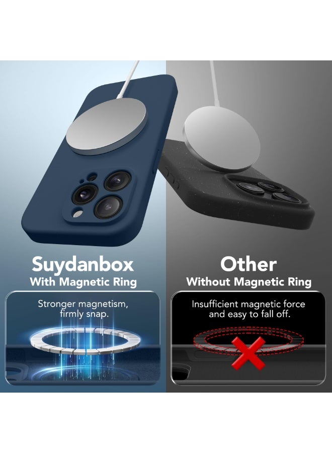 SUYDANBOX Magnetic for iPhone 14 Pro Max Case, Compatible with MagSafe, [Full Camera Protection][Screen Protector] Silicone Shockproof Protective Phone Case for iPhone 14 Pro Max 6.7", Cobalt Blue - Image 5