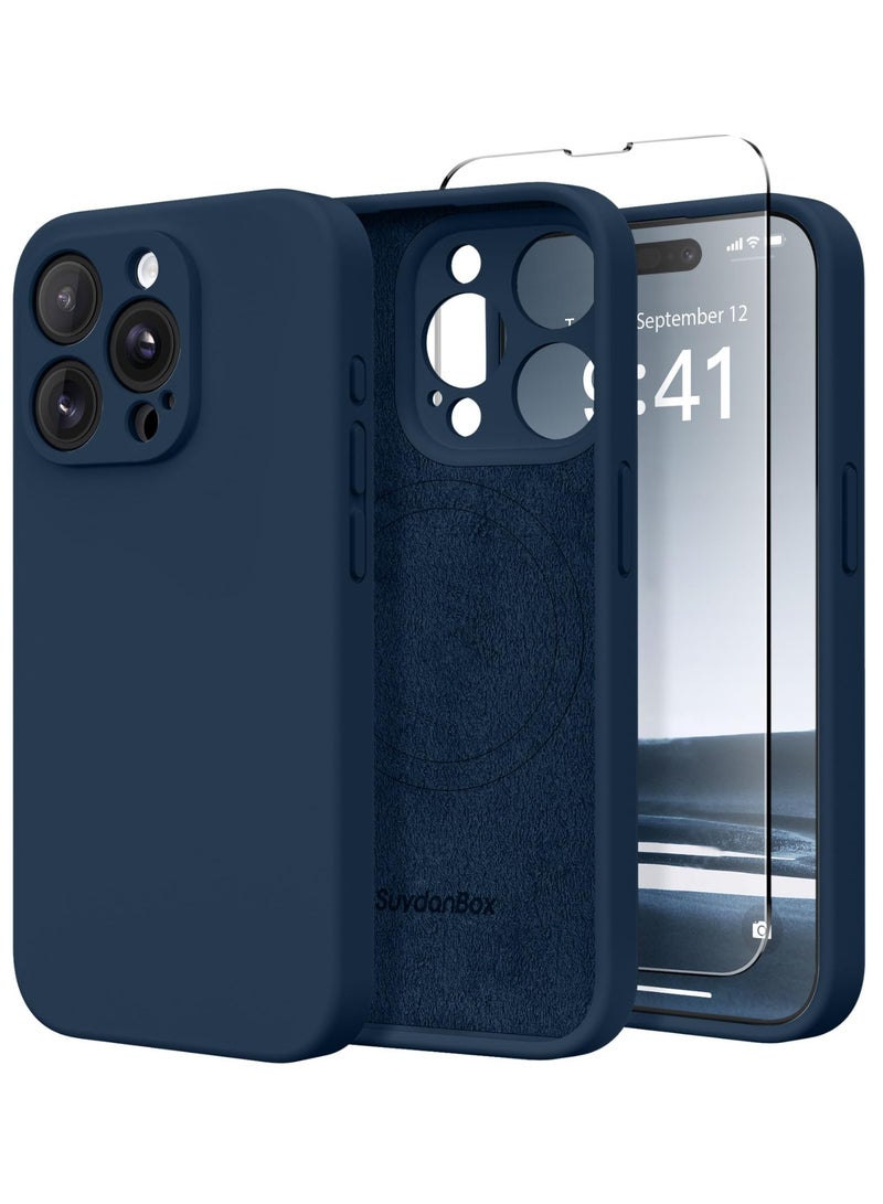 SUYDANBOX Magnetic for iPhone 14 Pro Max Case, Compatible with MagSafe, [Full Camera Protection][Screen Protector] Silicone Shockproof Protective Phone Case for iPhone 14 Pro Max 6.7", Cobalt Blue - Image 1