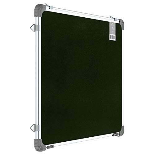 Pragati Systems® Genius Pin-up Display Board for Kids, Home & Kitchen with Lightweight Aluminium Frame | Soft Board with Fabric for Push Pins | Small Size 1.5x2 Feet (Pack of 1), Green - Image 1