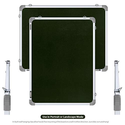 Pragati Systems® Genius Pin-up Display Board for Kids, Home & Kitchen with Lightweight Aluminium Frame | Soft Board with Fabric for Push Pins | Small Size 1.5x2 Feet (Pack of 1), Green - Image 4