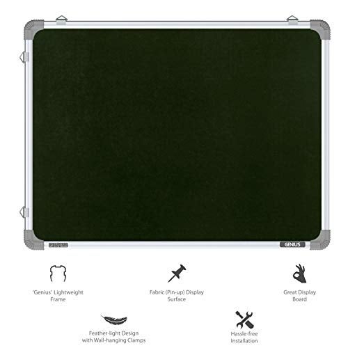 Pragati Systems® Genius Pin-up Display Board for Kids, Home & Kitchen with Lightweight Aluminium Frame | Soft Board with Fabric for Push Pins | Small Size 1.5x2 Feet (Pack of 1), Green - Image 5