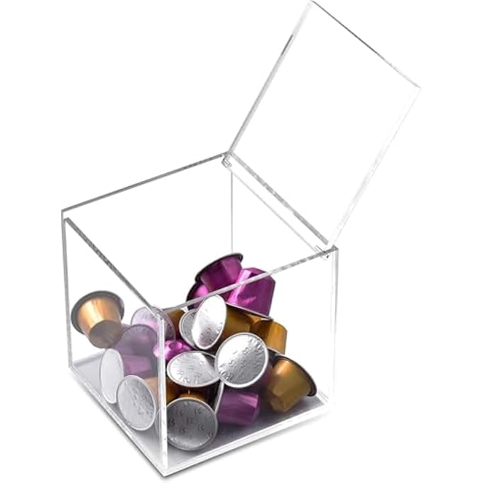 Silk Route Acrylic Espresso Pods Holder AntiDust Clear Coffee Capsule Organizer SpaceSaving Square Storage Box For Tea Bags Home  Office Use 15Cm - Image 1