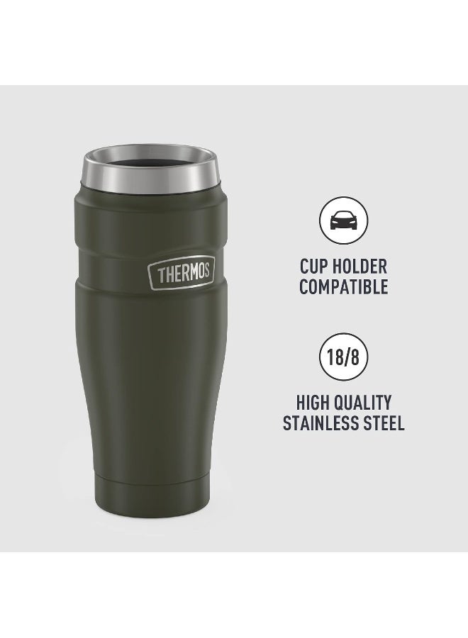 THERMOS Stainless Steel Vacuum Insulated Army Green Tumbler 470 ML, SK1005AG, Travel Tumbler, Insulated Cup, Tumbler with Handle - Image 4