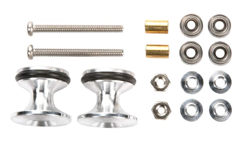Tamiya Mini Four Wheel Drive Grade Up Parts Series No.418 GP.418 2-Stage Aluminum Roller Set with a Rubber Ring 13-12mm 15418 - Image 3