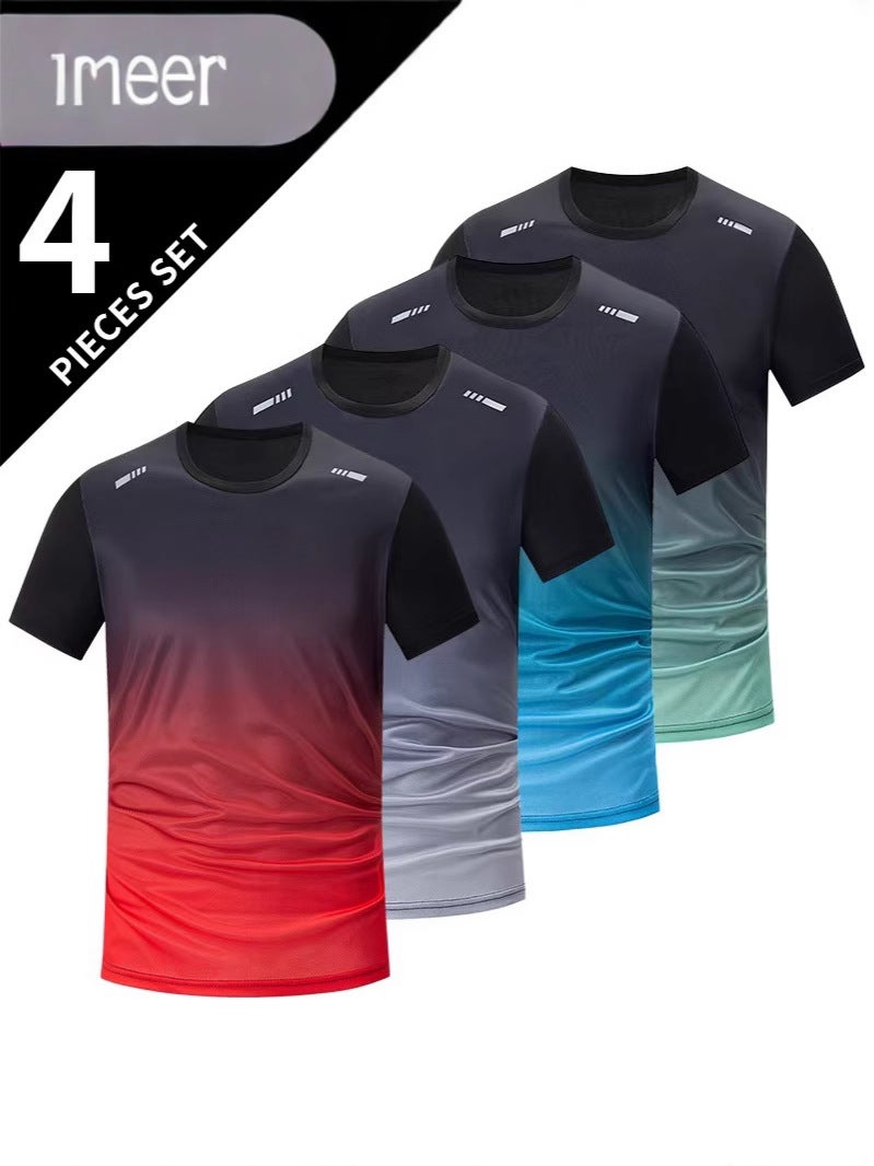 Overseas Platform American Size Men'S Quick-Drying Sports Short-Sleeved Casual All-Match Fitness Round Neck T-Shirt Youth Undershirt - Image 2