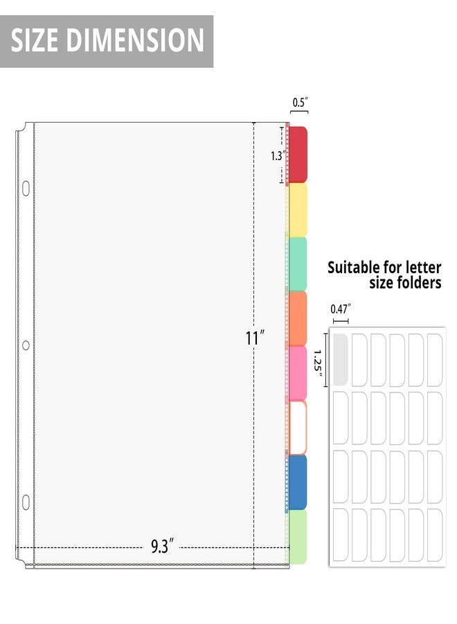 FUCDTEFC Binder Dividers with Tabs, 8 Tab Clear Sheet Protectors for 3 Ring Binder, White Dividers for 3 Ring Binder Page Protectors, Notebook Binder Sleeves with Pockets, 2 Set (16 Pcs) - Image 2