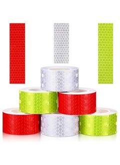 Arabest 6 Reflective Tapes for Night Safety Sticker Waterproof Outdoor High Vis Conspicuity(White Yellow Red, 1 Inch)  - Image 1