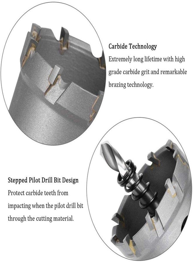 UPTODATETOOLS 42mm TCT Hole Saw, 1-5/8” Cutting Diameter Tungsten Carbide Tipped Hole Cutter Opener, for Stainless Steel Metal Plate Aluminum - Image 4