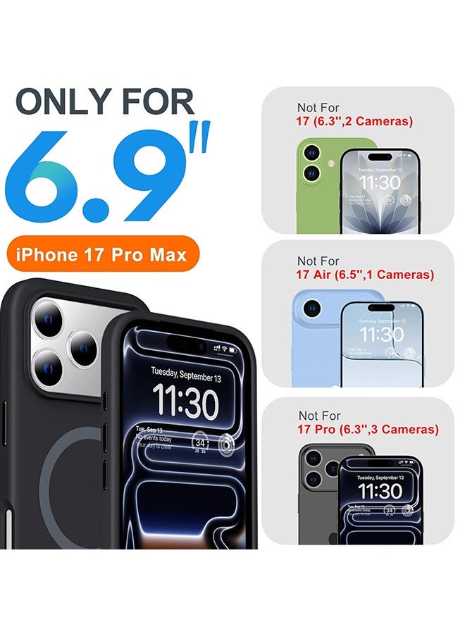 Raxoom (Pack of 3) Magnetic Silicone Case For iPhone 17 Pro Max |Compatible with MagSafe | Liquid Silicone Material Anti-Scratch Microfiber Lining Phone Cover with Camera Lens Protection - Multicolor - Image 3