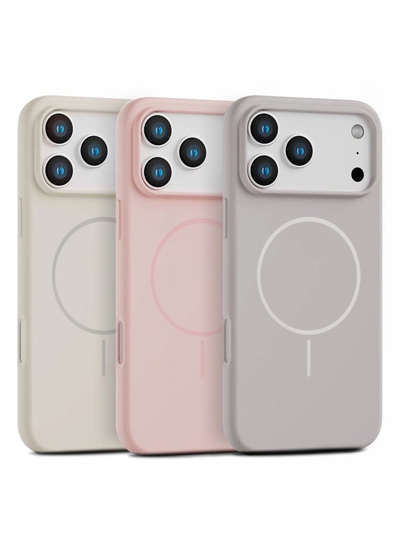 Raxoom (Pack of 3) Magnetic Silicone Case For iPhone 17 Pro Max |Compatible with MagSafe | Liquid Silicone Material Anti-Scratch Microfiber Lining Phone Cover with Camera Lens Protection - Multicolor - Image 1
