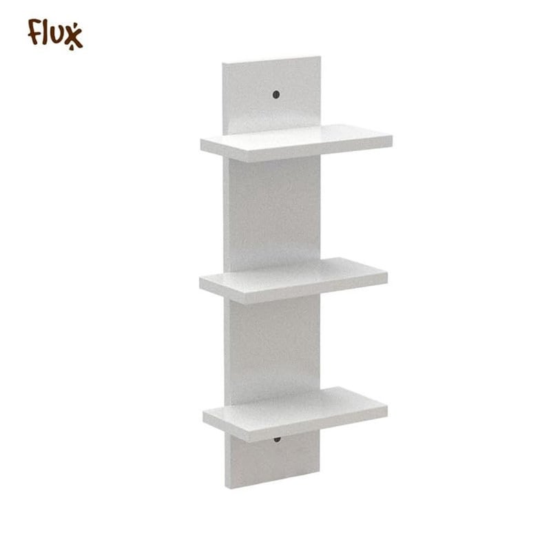 Flux flux Wooden Wall Shelves for Living Room Home Decor Items Floating Book Rack for Study Room, Office, Kitchen Mounted Shelves Vertical Design for Living Room (Mini Three Tier Shelf Without hook, White)  - Image 3