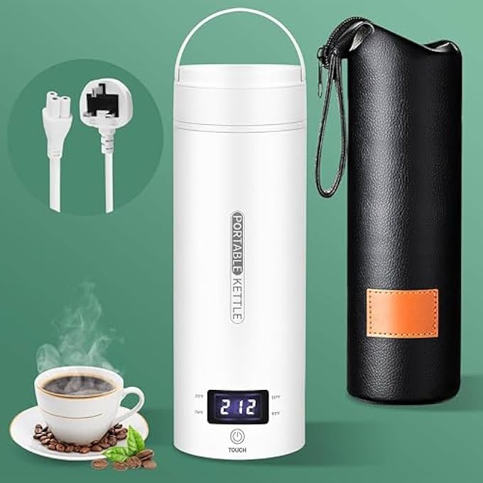 Vurtboly Portable Electric Kettle For Travel 500Ml Large Tea Coffee Kettle Water Boiler Water Heater With 4 Temperature Control304 Stainless Steel With Auto ShutOff  Boil Dry Protection BpaFree - Image 1