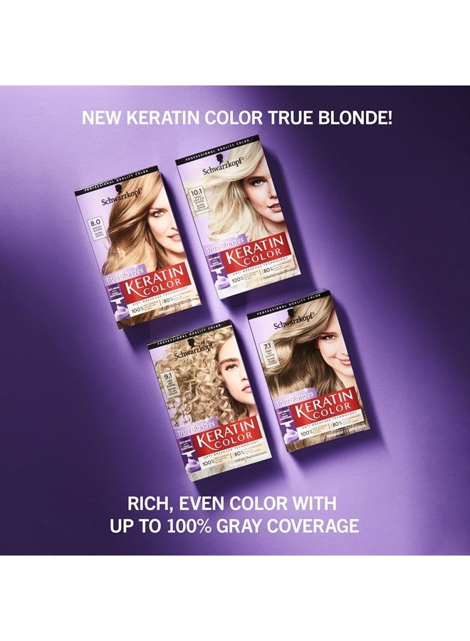 Schwarzkopf Keratin Color Permanent Hair Color Cream, 8.0 Medium Blonde - Image 5