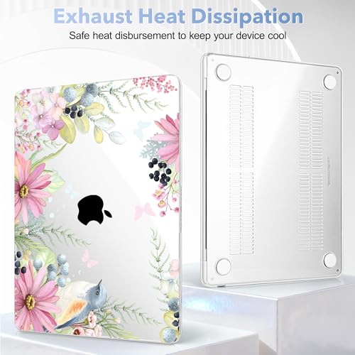 May Chen for M5 MacBook Air 13.6 Inch Case 2026 2025 2024-2022 Release M5 A3449 M4 A3240 M3 A3113 M2 A2681, Plastic Hard Shell Case for MacBook Air 13.6" with Retina Display, Retro Butterflies - Image 4