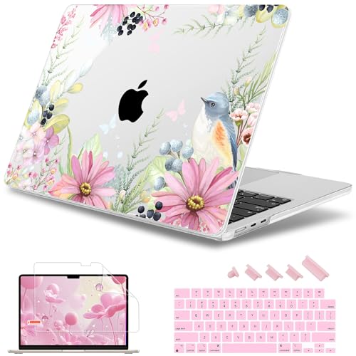 May Chen for M5 MacBook Air 13.6 Inch Case 2026 2025 2024-2022 Release M5 A3449 M4 A3240 M3 A3113 M2 A2681, Plastic Hard Shell Case for MacBook Air 13.6" with Retina Display, Retro Butterflies - Image 1