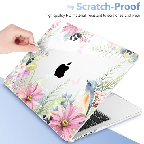 May Chen for M5 MacBook Air 13.6 Inch Case 2026 2025 2024-2022 Release M5 A3449 M4 A3240 M3 A3113 M2 A2681, Plastic Hard Shell Case for MacBook Air 13.6" with Retina Display, Retro Butterflies - Image 3