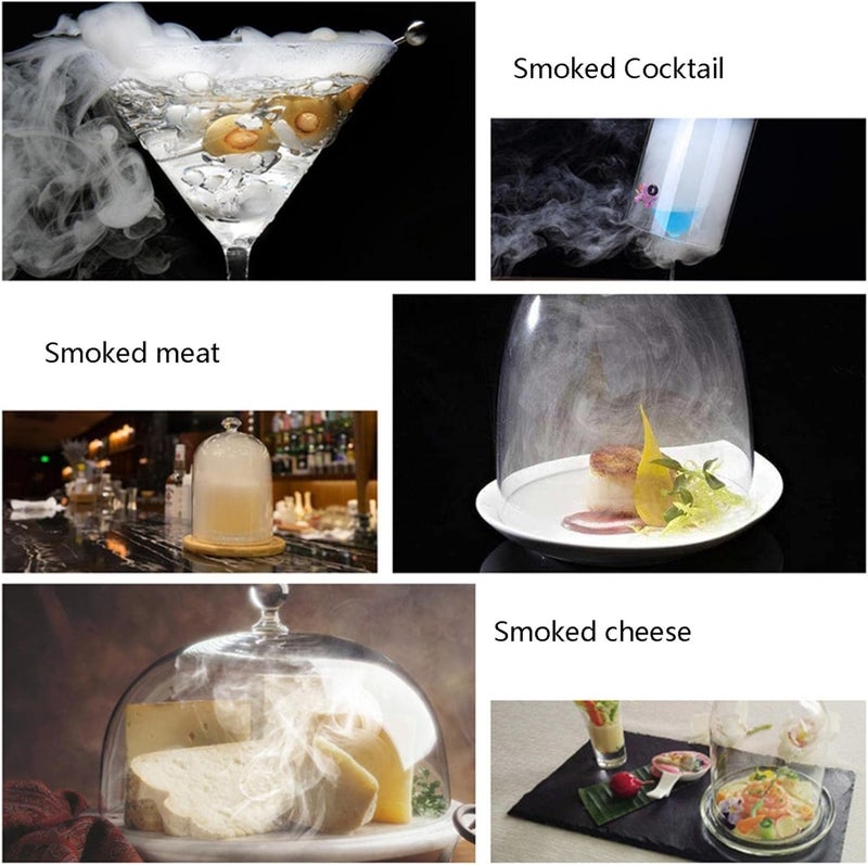 klarako Portable Smoking Gun Food Smoker, Handheld Smoke Infuser Molecular Cooking Smoke Gun for Food Drink Cocktail Smoking Cocktail Smoker for Meat Cocktail Drinks BBQ (Black) - Image 4