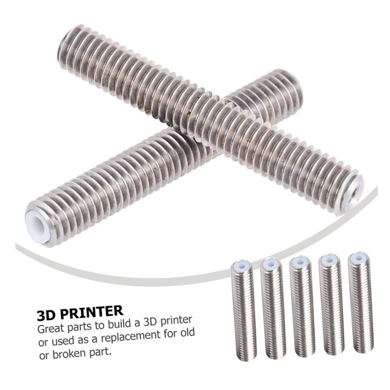 5 قطع من أنبوب التغذية الفولاذي المقاوم للصدأ مع PTFE لأنابيب بثق الطابعات، بتصميم متوافق مع جميع الطابعات القياسية. - Image 4