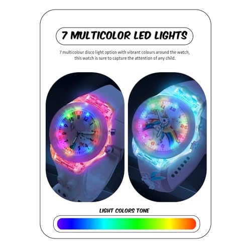 Spiky Analog Watch For Kids Combo (Pink) | 3D Cartoon | 7 Multicolor LED Luminous Disco Lights With Silicone Strap | Stylish Birthday Gift | Analogue Wrist Watches For Girls & Boys | Age 3-10 Yrs | Combo Pack of 2 - Image 2