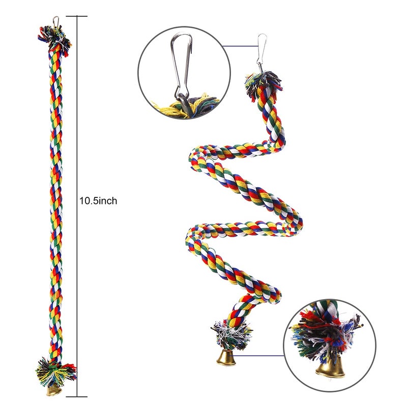 Futurekart Parrot Bird Toys Natural Colorful Rope Bungee Climbing Ropes Swing Chewing Toys - Lengh 1m - Image 2