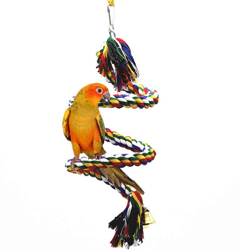 Futurekart Parrot Bird Toys Natural Colorful Rope Bungee Climbing Ropes Swing Chewing Toys - Lengh 1m - Image 1