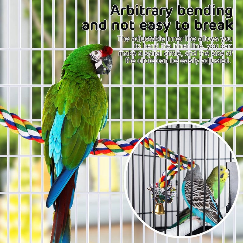 Futurekart Parrot Bird Toys Natural Colorful Rope Bungee Climbing Ropes Swing Chewing Toys - Lengh 1m - Image 4