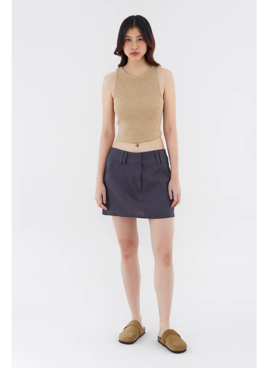 The Editor's Market Vanrell Linen Low-Rise Skirt