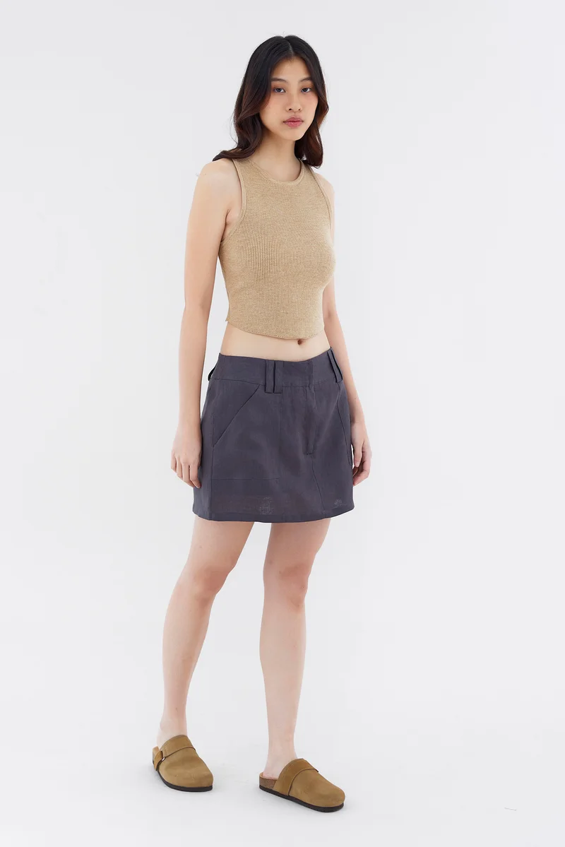 The Editor's Market Vanrell Linen Low-Rise Skirt