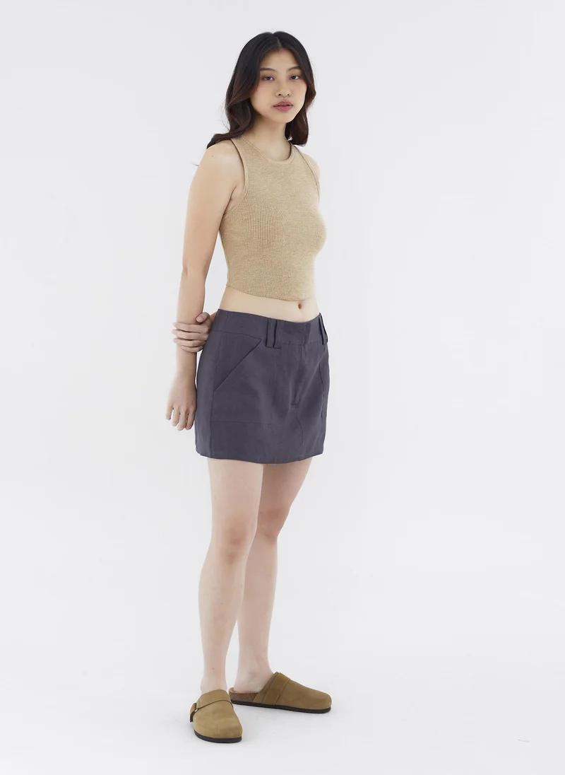 The Editor's Market Vanrell Linen Low-Rise Skirt