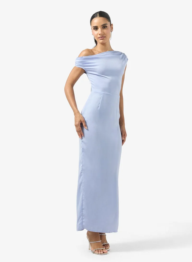 Ginger Drop Shoulder Satin Dress