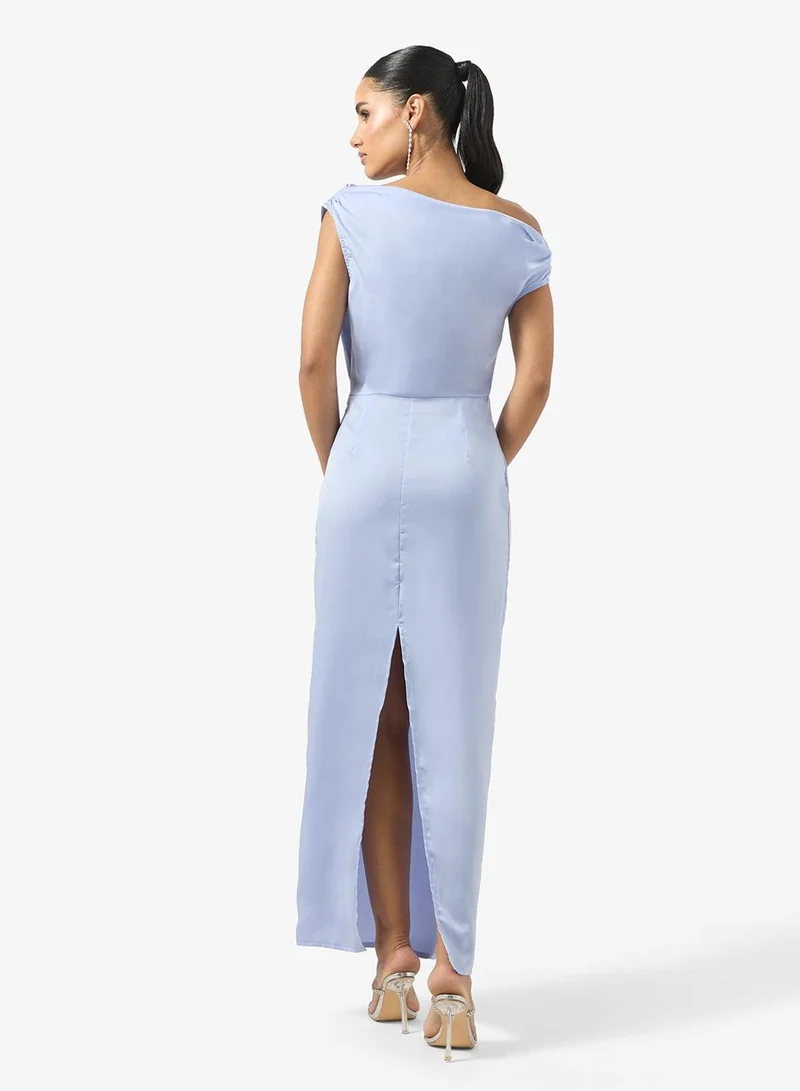 Ginger Drop Shoulder Satin Dress