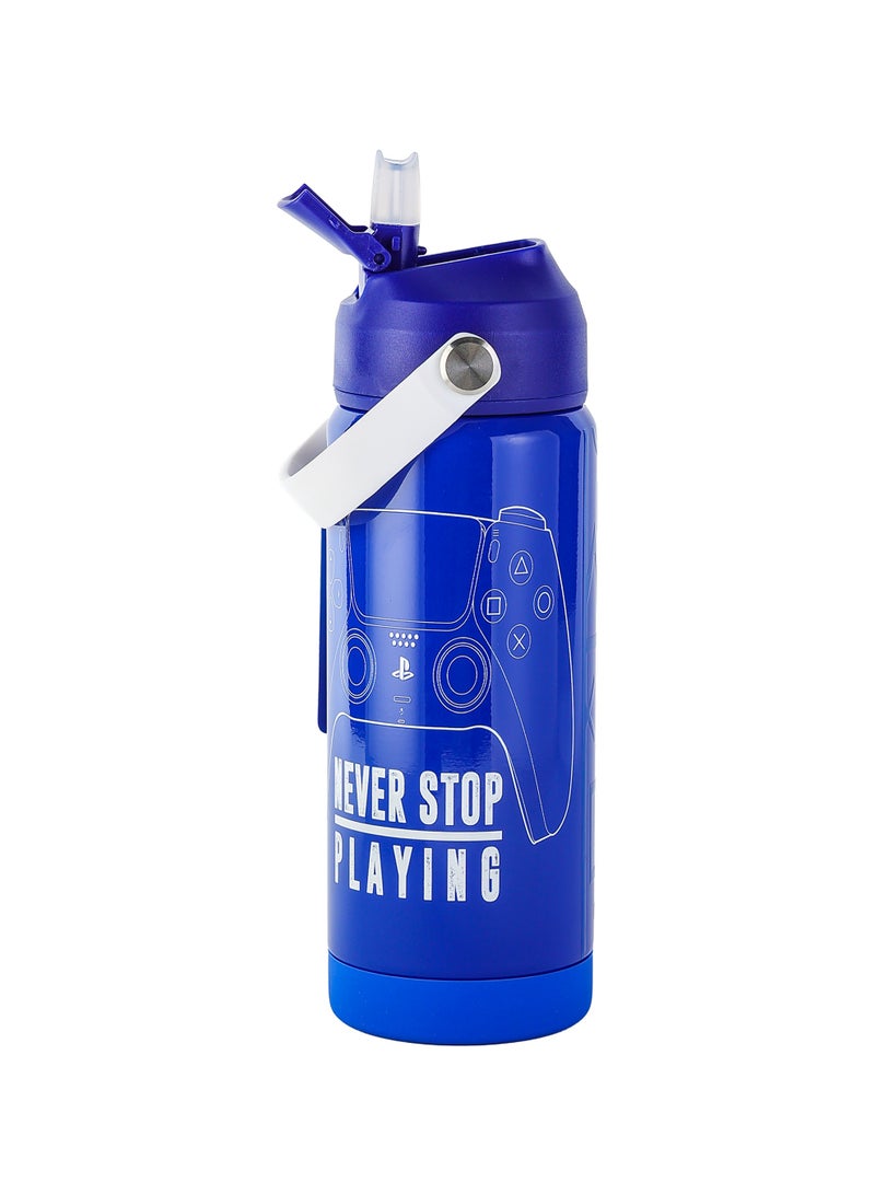 Sony PlayStation Stainless Steel Water Bottle 500ml | Insulated Leakproof Sports Water Bottle with Straw Lid | Reusable Travel Bottle for Kids, Teens & Gamers | PlayStation Hydration Bottle - Image 1