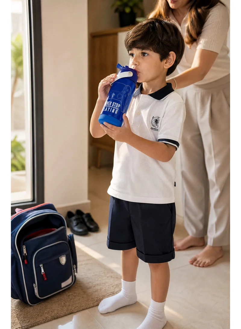 سوني Sony PlayStation Stainless Steel Water Bottle 500ml | Insulated Leakproof Sports Water Bottle with Straw Lid | Reusable Travel Bottle for Kids, Teens & Gamers | PlayStation Hydration Bottle