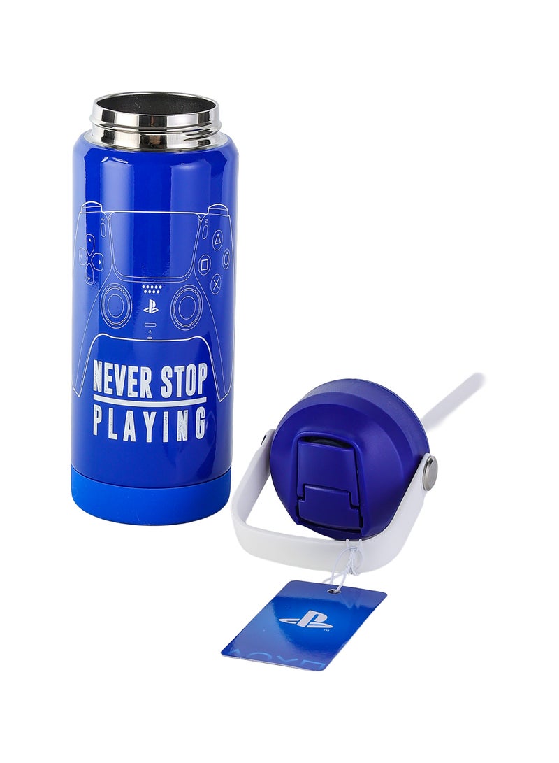 Sony PlayStation Stainless Steel Water Bottle 500ml | Insulated Leakproof Sports Water Bottle with Straw Lid | Reusable Travel Bottle for Kids, Teens & Gamers | PlayStation Hydration Bottle - Image 5