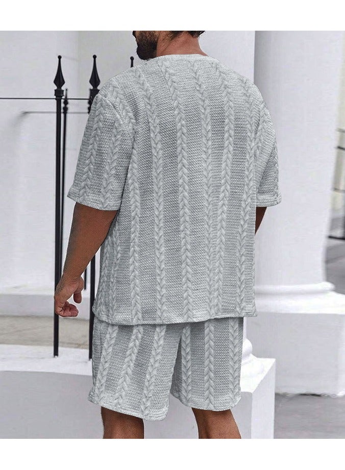 KUYING Round Neck Pullover Short Sleeved Shorts Sports Men's Suit  - Image 2