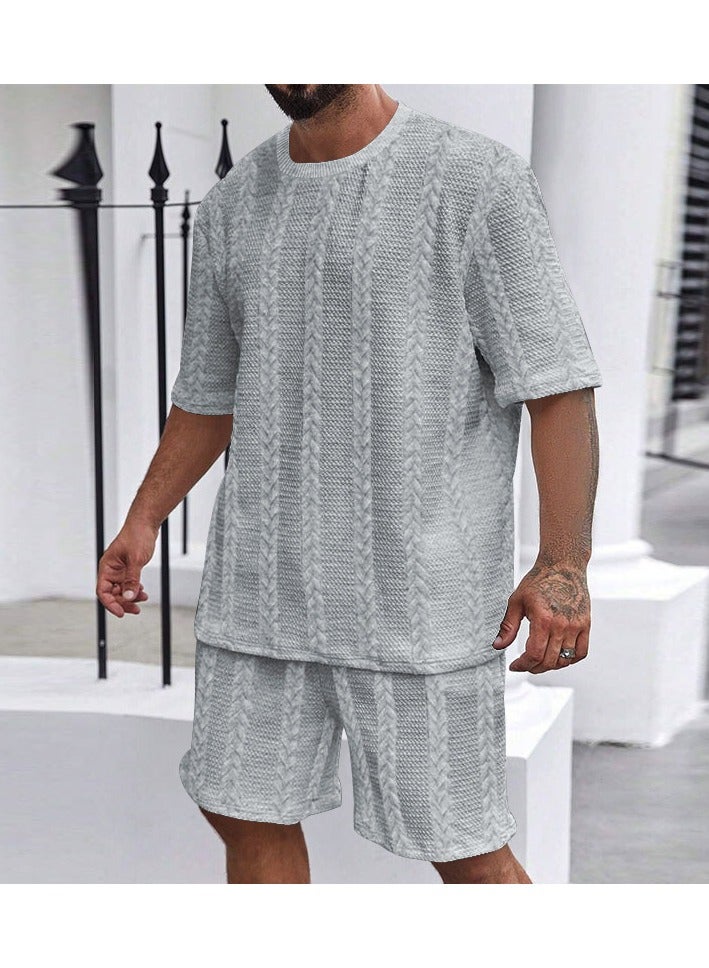 KUYING Round Neck Pullover Short Sleeved Shorts Sports Men's Suit  - Image 1