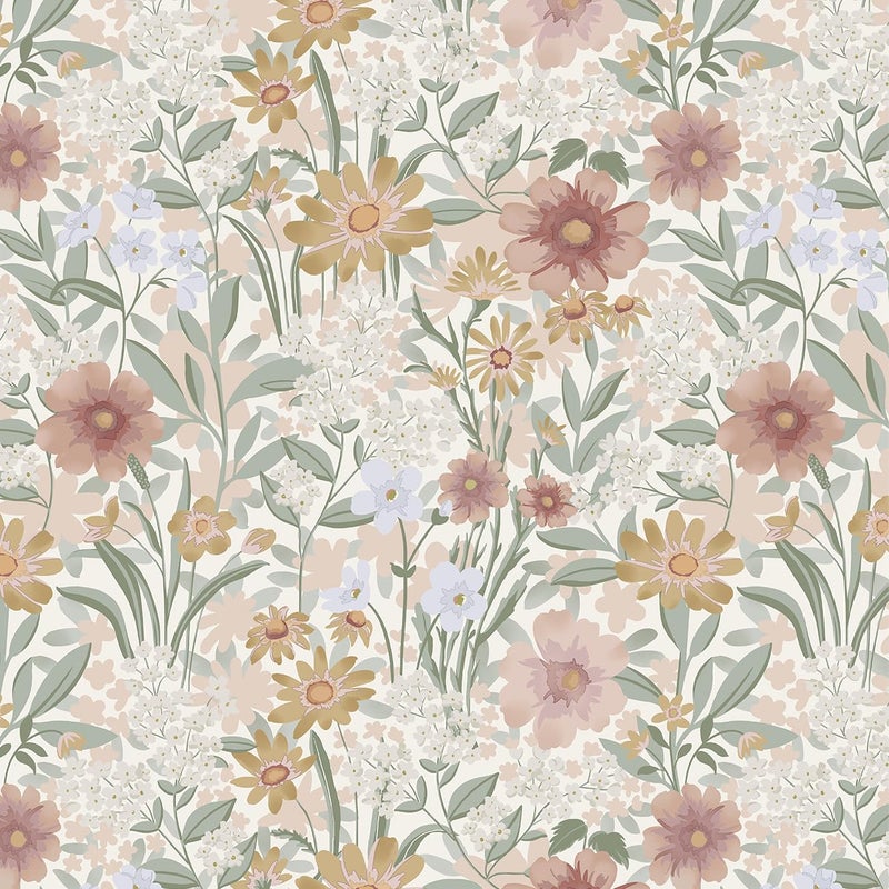 tiltil Peel and Stick Wallpaper Floral Contact Paper Boho 173x788 Vintage SelfAdhesive Wallpaper Beige Removable Decorative Contact Paper for Cabinets and Drawers Bathroom Wallpapers Vinyl Roll