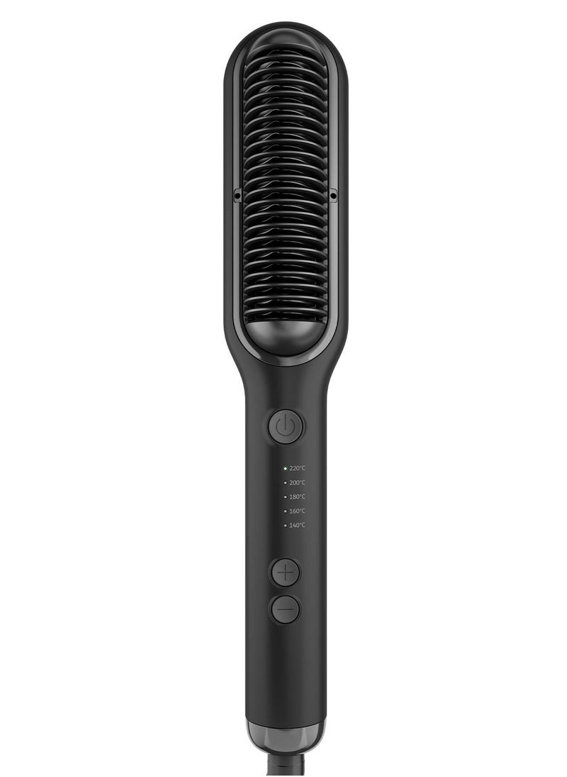 Rush Brush S2 Pentium Hairbrush - 5 Heat Settings from 140°C up to 220°C - PTC Heater - Wide Ceramic Coated Comb Teeth - Ions Technology - Black  - Image 4