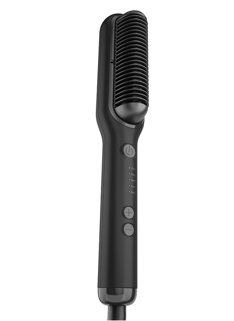 Rush Brush - S2 Pentium Hairbrush - 5 Heat Settings from 140°C up to 220°C - PTC Heater - Wide Ceramic Coated Comb Teeth - Ions Technology - Black - Image 1