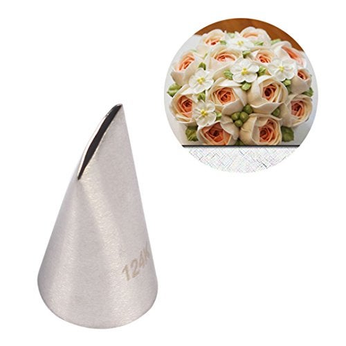 FantasyDay 5 piece Stainless Steel Rose Flower Piping Tips Piping Nozzles Cake Decorating Supplies Cookies Cupcake Icing Decorating Supplies Decorating Kits Frosting Icing Tips Baking Set Tools #4 - Image 5