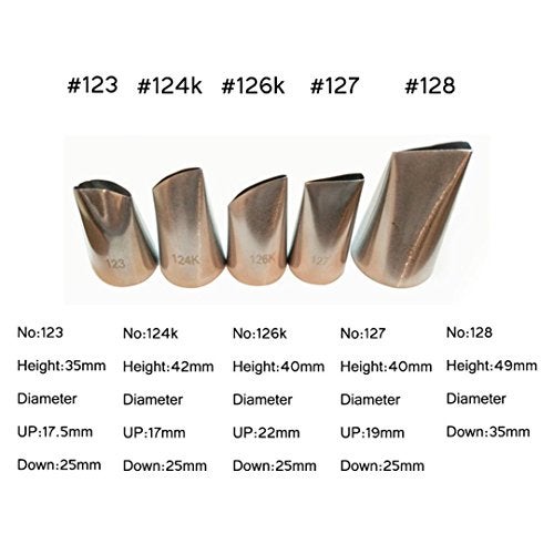 FantasyDay 5 piece Stainless Steel Rose Flower Piping Tips Piping Nozzles Cake Decorating Supplies Cookies Cupcake Icing Decorating Supplies Decorating Kits Frosting Icing Tips Baking Set Tools #4 - Image 3