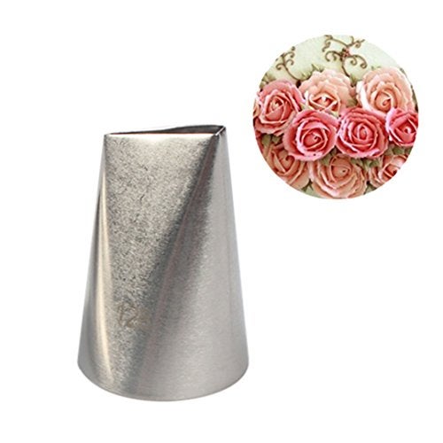 FantasyDay 5 piece Stainless Steel Rose Flower Piping Tips Piping Nozzles Cake Decorating Supplies Cookies Cupcake Icing Decorating Supplies Decorating Kits Frosting Icing Tips Baking Set Tools #4 - Image 4