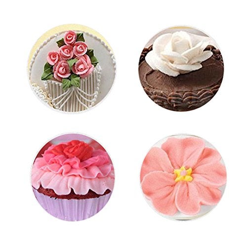 FantasyDay 5 piece Stainless Steel Rose Flower Piping Tips Piping Nozzles Cake Decorating Supplies Cookies Cupcake Icing Decorating Supplies Decorating Kits Frosting Icing Tips Baking Set Tools #4 - Image 2