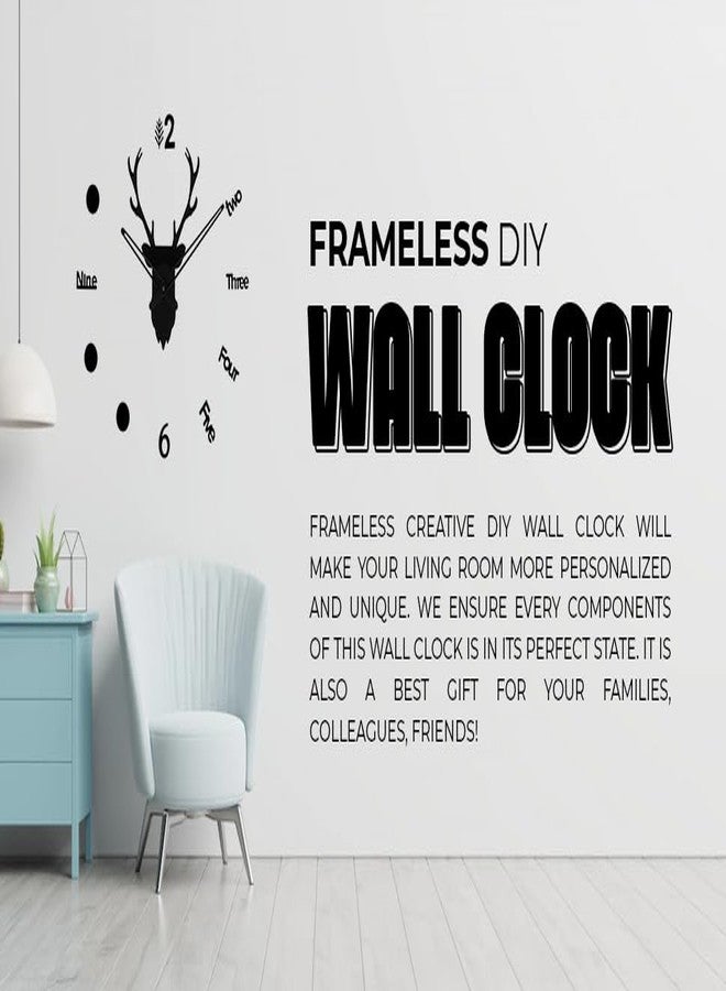 FASTQT Large 3D DIY Acrylic Wall Clock - 60cm x 60cm | Black Glossy Finish | Easy Installation with Full Paper Wall Map | Modern Decorative Clock for Home, Living Room, Office (Creative) - Image 4