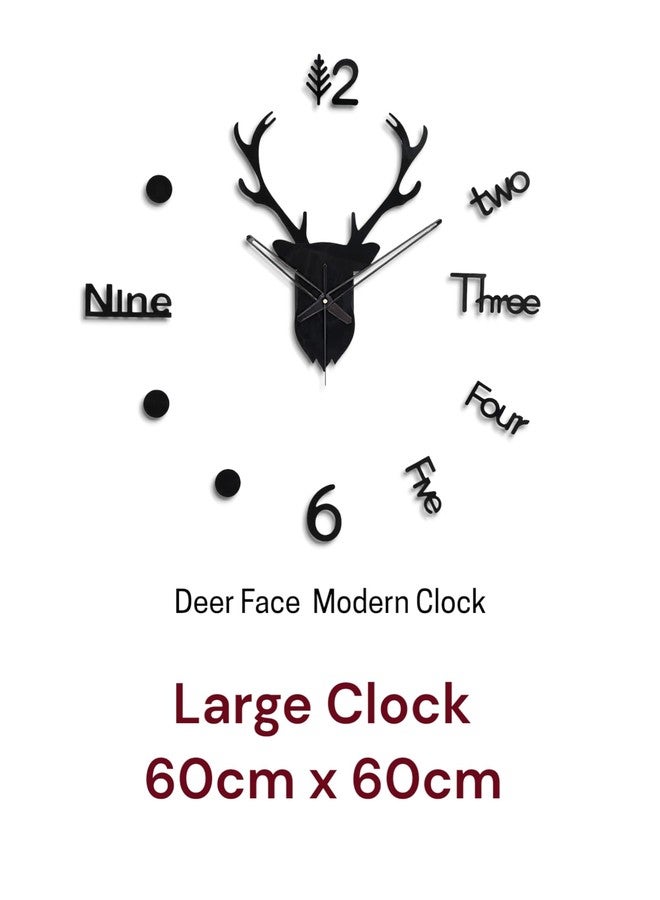 FASTQT Large 3D DIY Acrylic Wall Clock - 60cm x 60cm | Black Glossy Finish | Easy Installation with Full Paper Wall Map | Modern Decorative Clock for Home, Living Room, Office (Creative) - Image 3
