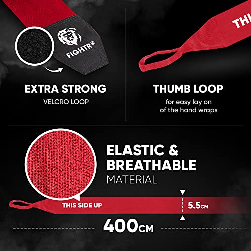 FIGHTR® Boxing Handwraps 160 inches semi-Elastic Hand Wraps with Thumb Loop for Boxing, MMA, Muay Thai & Martial Arts - Image 2