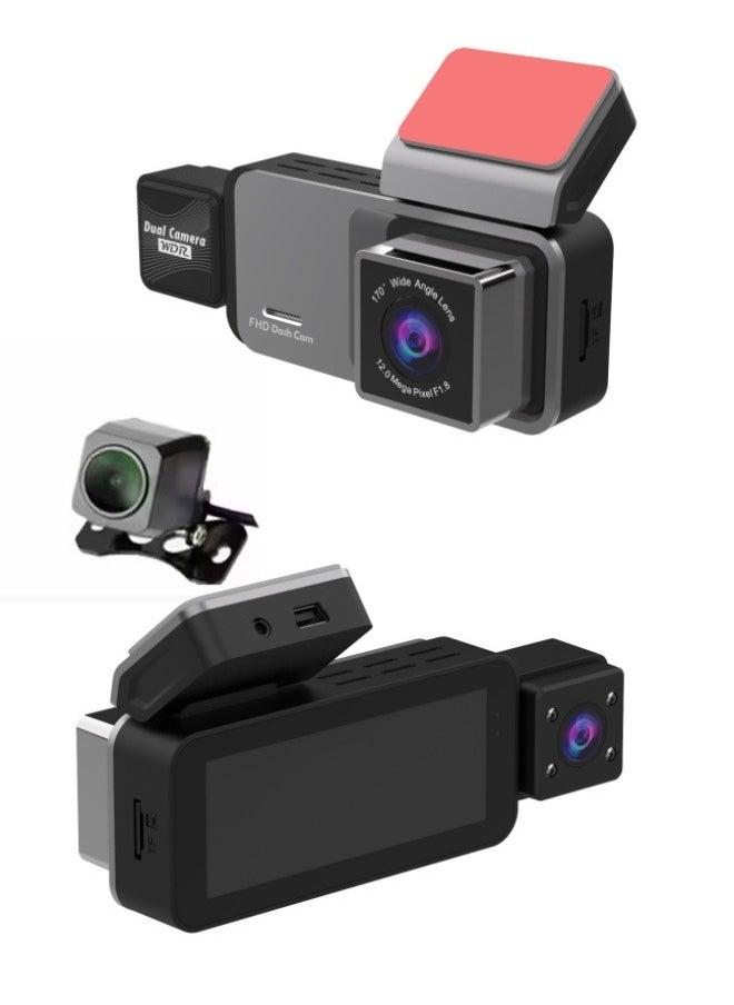 FPC - Dash cam 2024 new driving recorder APP connected car ultra-high definition ultra-large angle front and rear double recording free line panorama. - Image 1